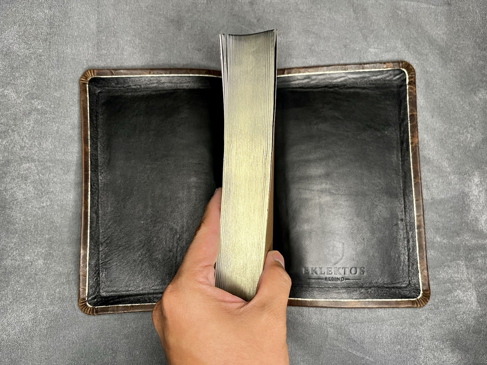 KJV Large Print Personal Size Reference Bible – Brown distressed goatskin