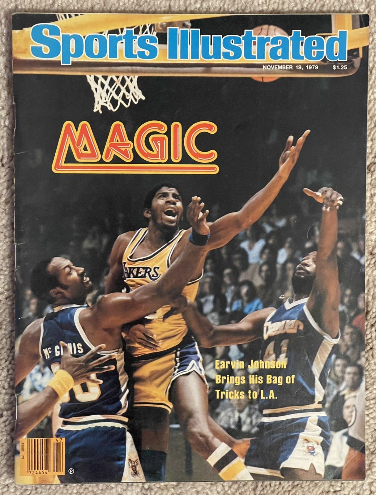 SPORTS ILLUSTRATED 1979 EARVIN MAGIC JOHNSON LOS ANGELES LAKERS-FIRST NBA COVER