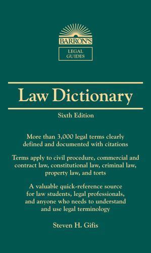 Barron’s Law Dictionary: Mass Market Edition (Barron’s Legal Guides)