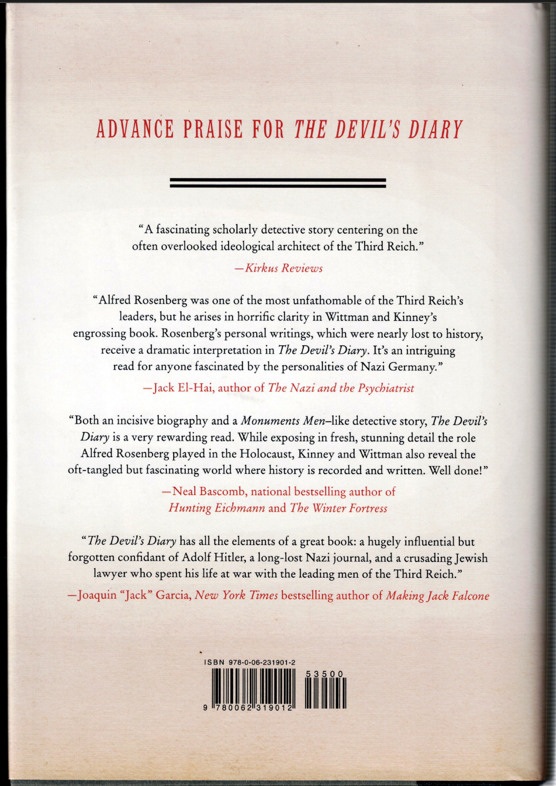 Devil’s Diary – Alfred Rosenberg & Secrets of the Third Reich ; Wittman & Kinney