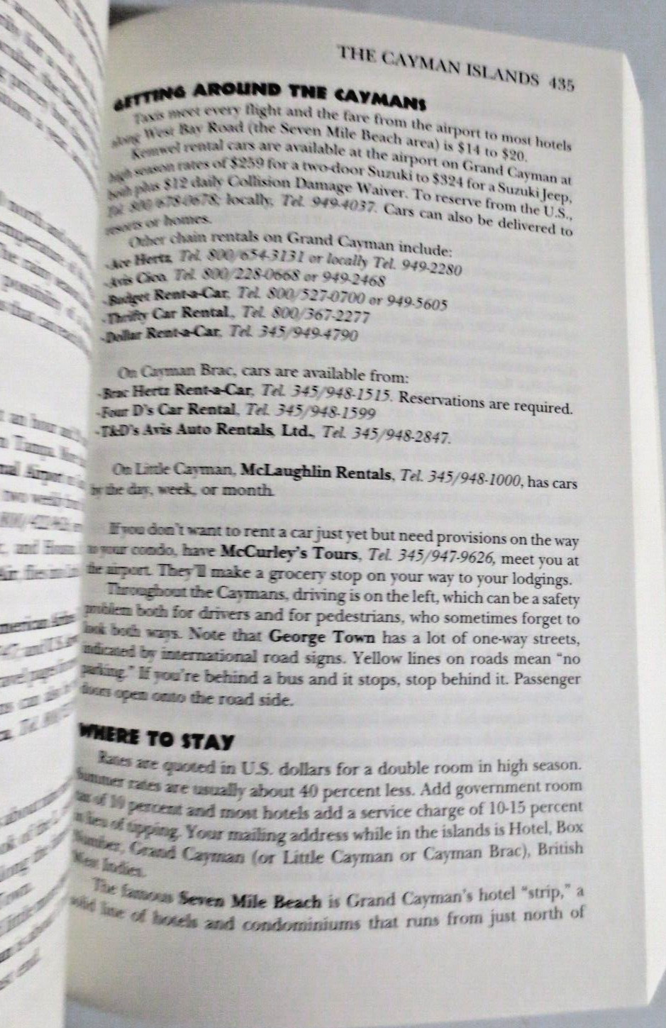 OPEN ROAD CARIBBEAN GUIDE PAPERBACK 864 PGS 5.5X 8.5 INCHES 1998