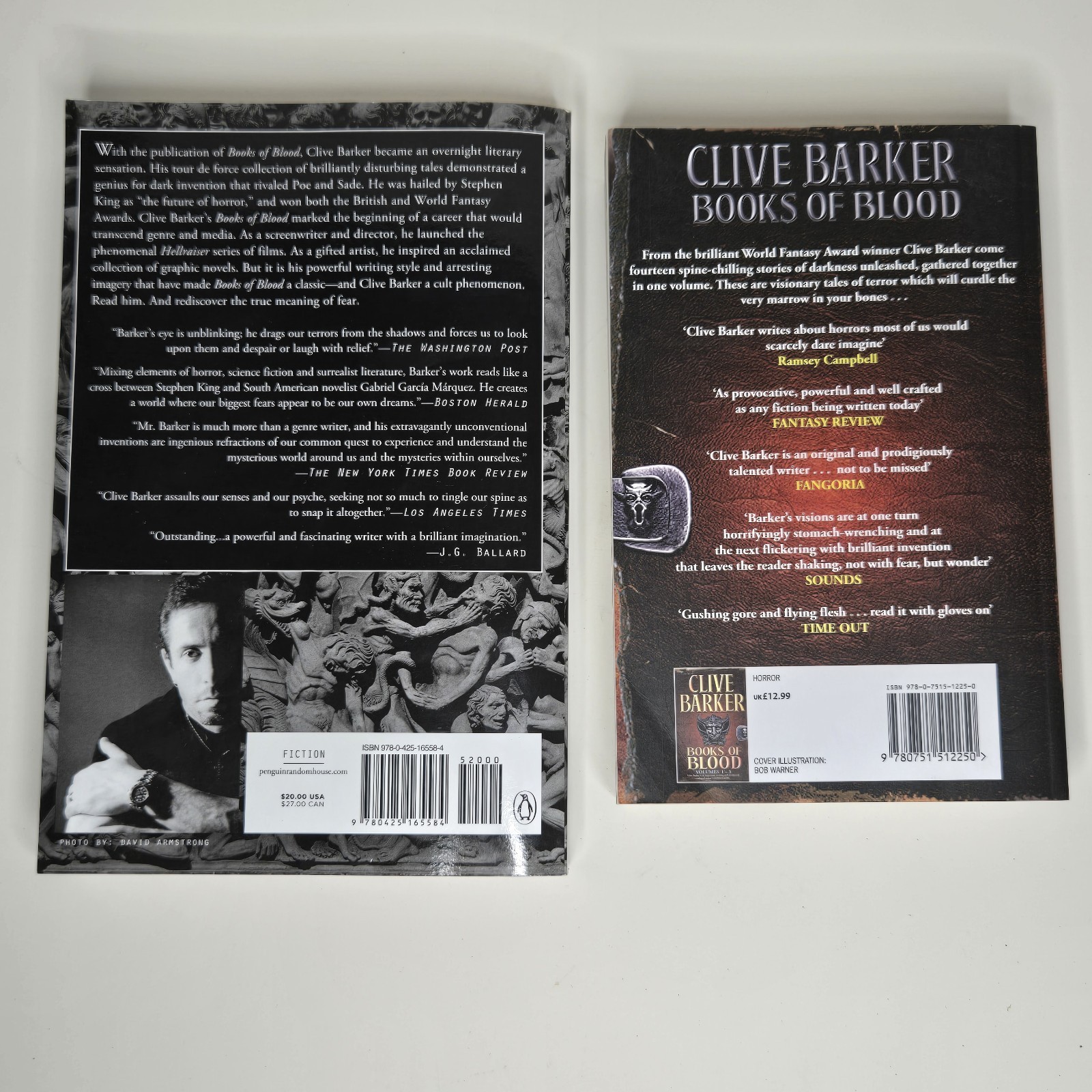 Clive Barker Books Of Blood, Vol 1-3 (Berkley) & 4-6 (Omnibus 2, Sphere 2007) PB