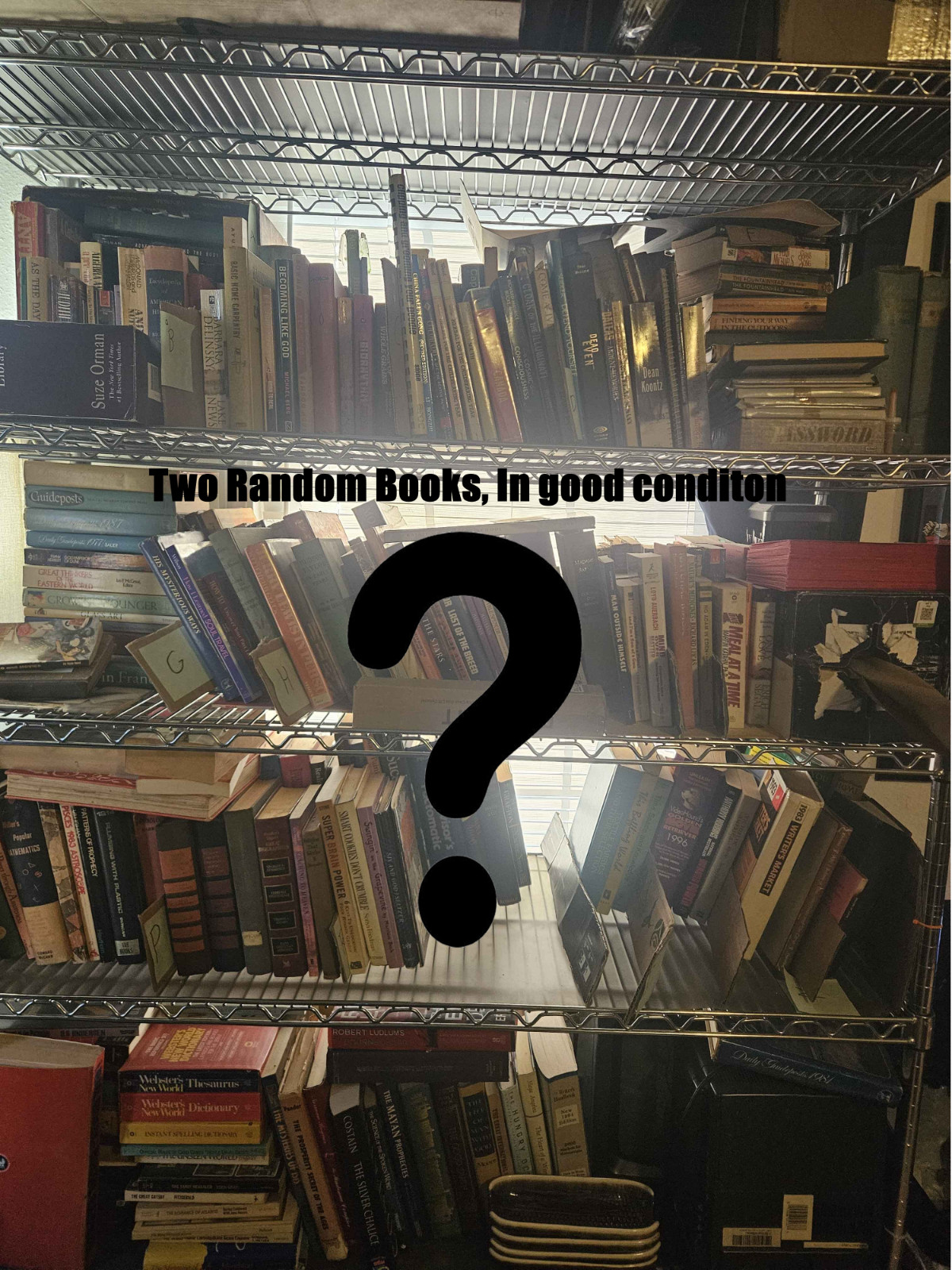 2 Random Book Lot, Mixed Genres, Mystery, Fiction, Novels, Sci-Fi, History