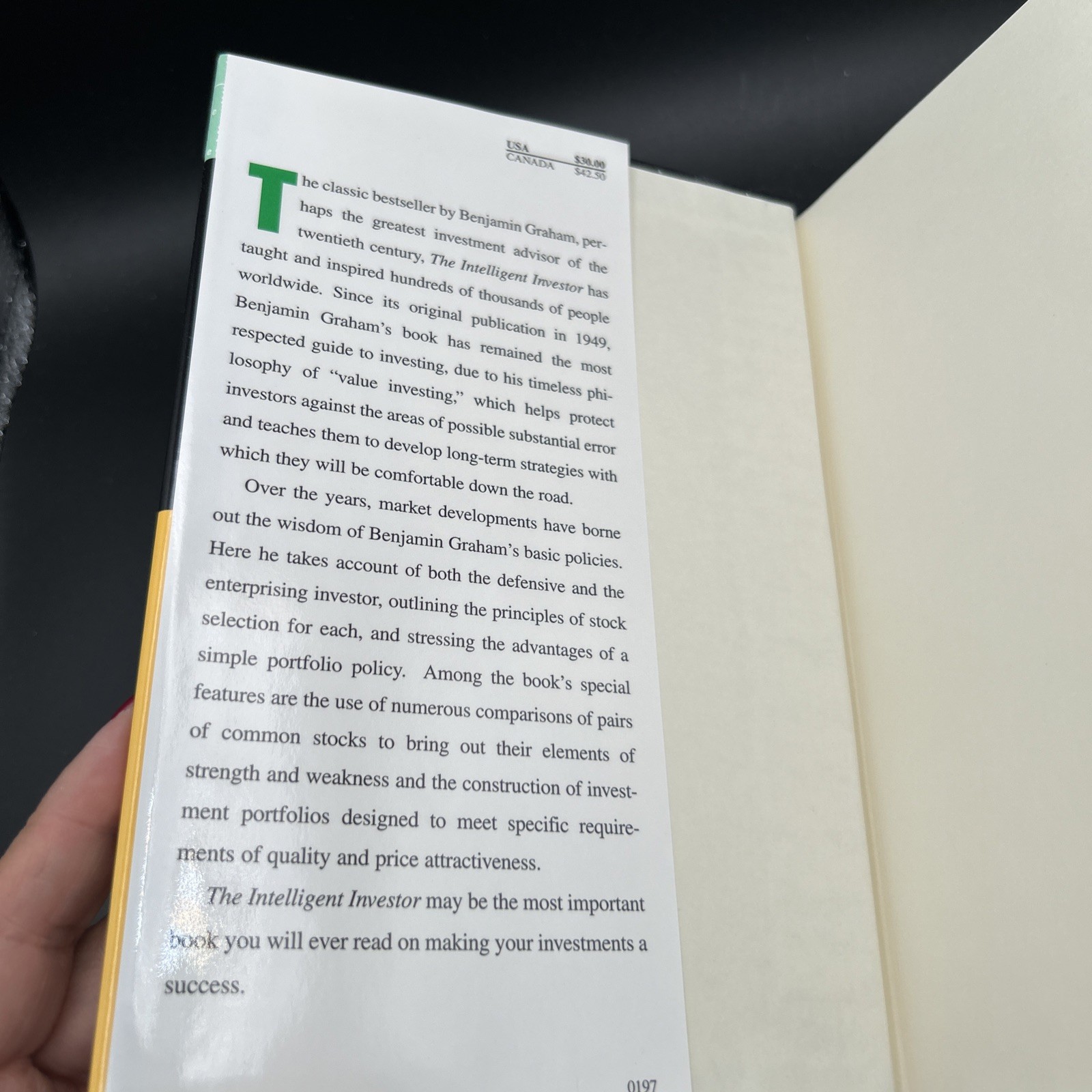 The Intelligent Investor Benjamin Graham Hardcover Warren Buffett Harper Row DJ