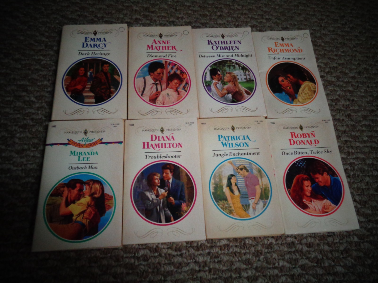 HARLEQUIN PRESENTS – 8 books – DARK HERITAGE, DIAMOND FIRE… #511 ..-HARLEQUIN