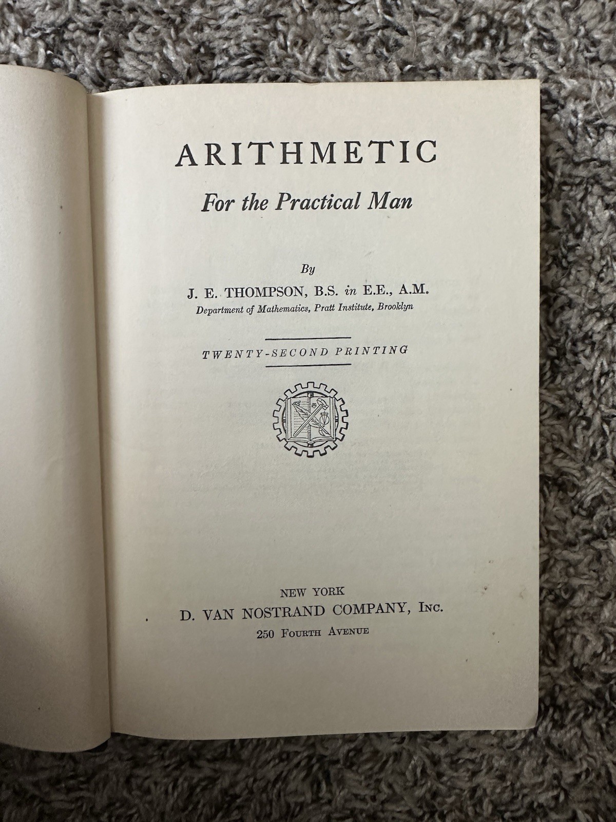 Set of 5 Mathematics For Self Study by J.E. Thompson Algebra Geometry Trig 1943