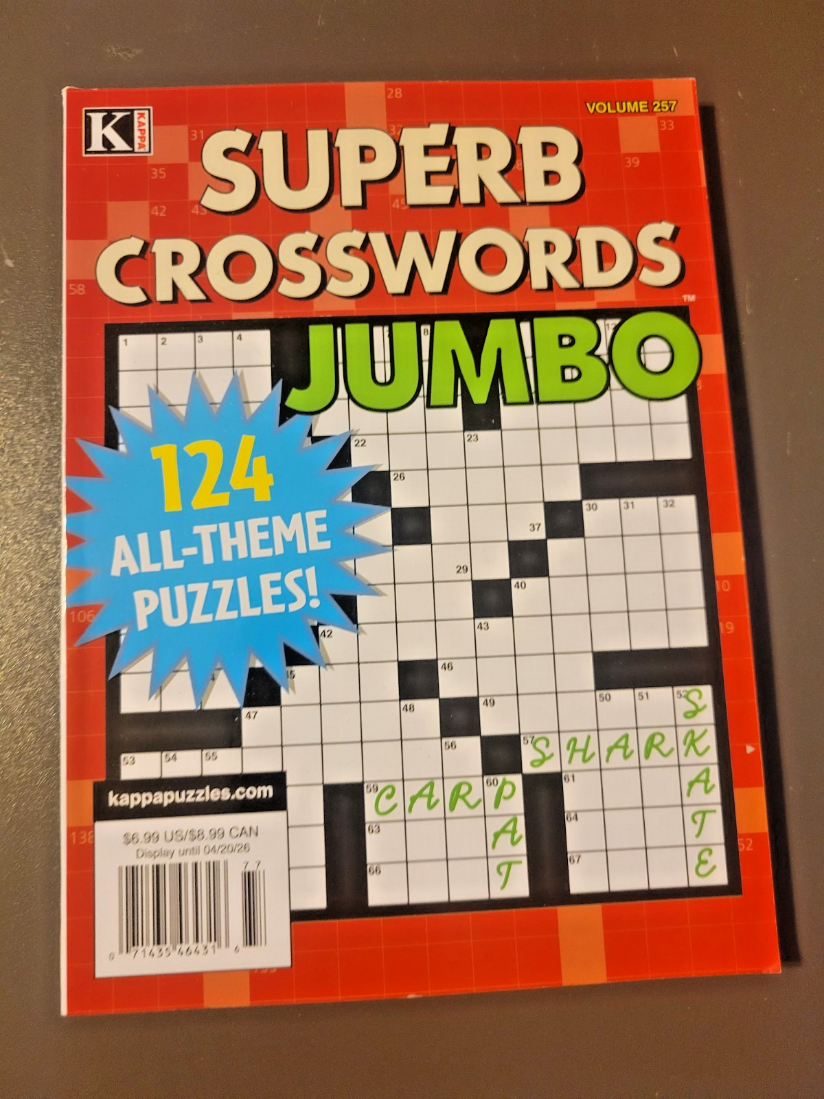 Superb Crosswords Jumbo – by Kappa – Volume 257 – 124 All-Themed Puzzles!