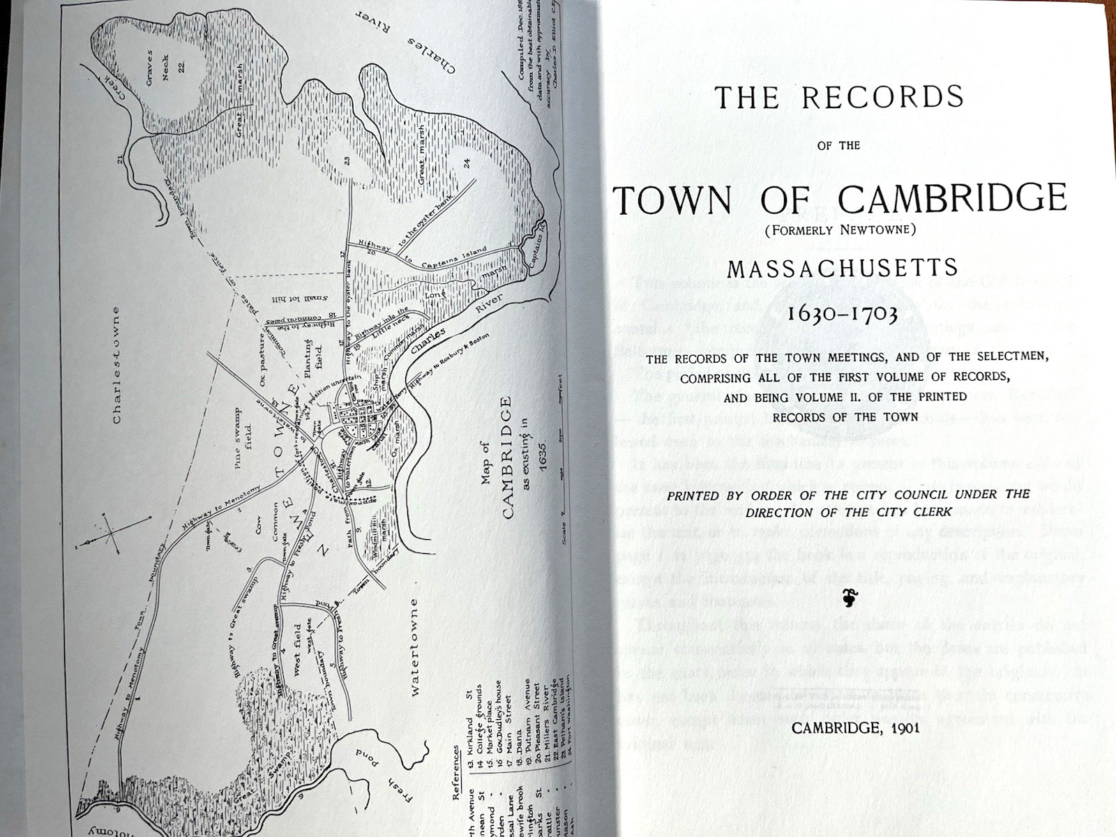 Records of the Town Cambridge Massachusetts 1630-1703 (1901 HC) Like New