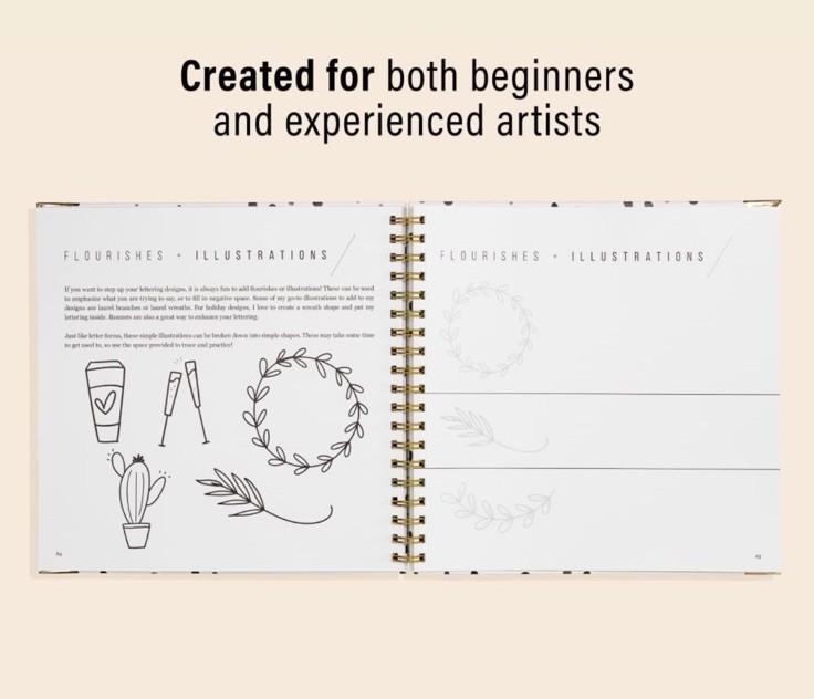 Hand Lettering 101 Step By Step Calligraphy Beginners Workbook 126 Pages New