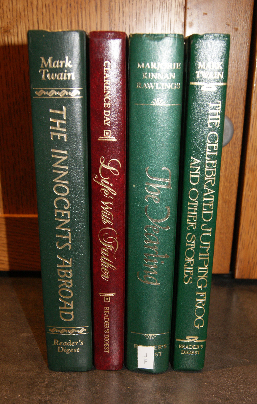 4 Worlds Best Reading Readers Digest Classsic Books Mark Twain, Clarence Day