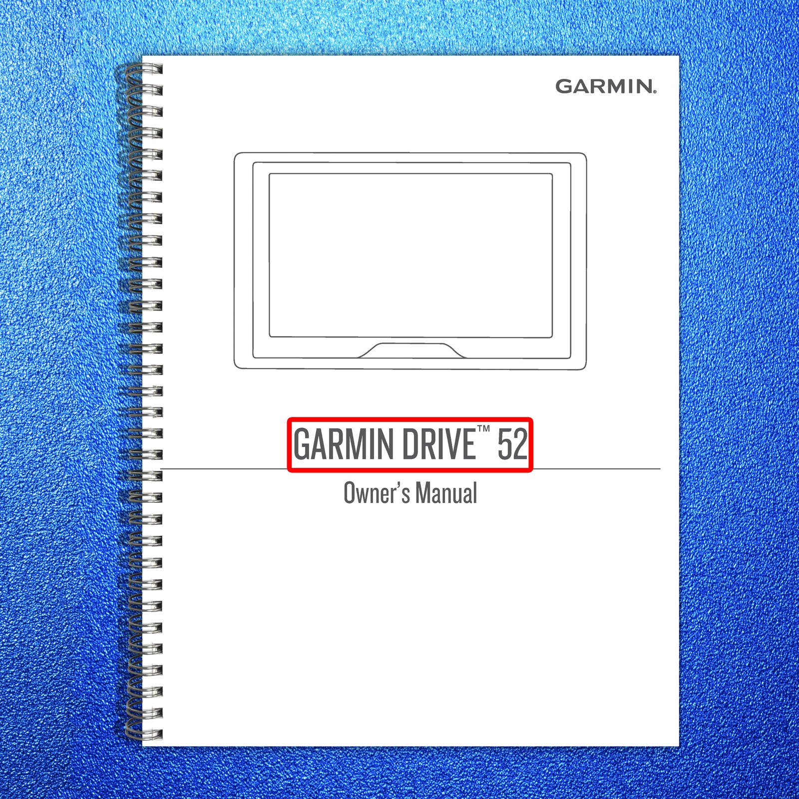 GARMIN Drive 52 Owners Manual 2018 – STEEL WIRE BOUND – PROTECTIVE COVERS