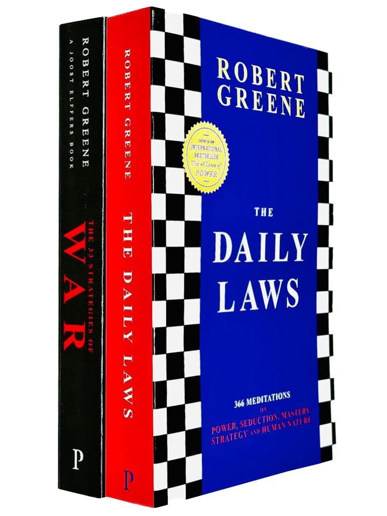 The Daily Laws and The 33 Strategies of War by Robert Greene 2 Books Set