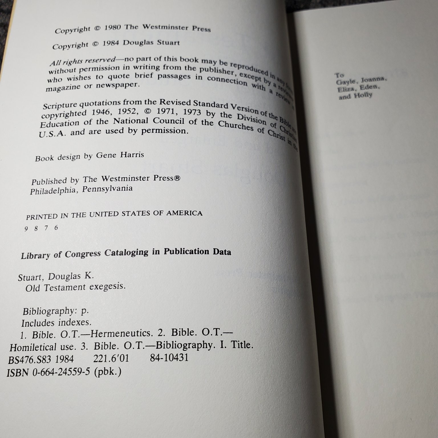 Old Testament Exegesis Douglas Stuart 1984 Second Edition Revised Westminster