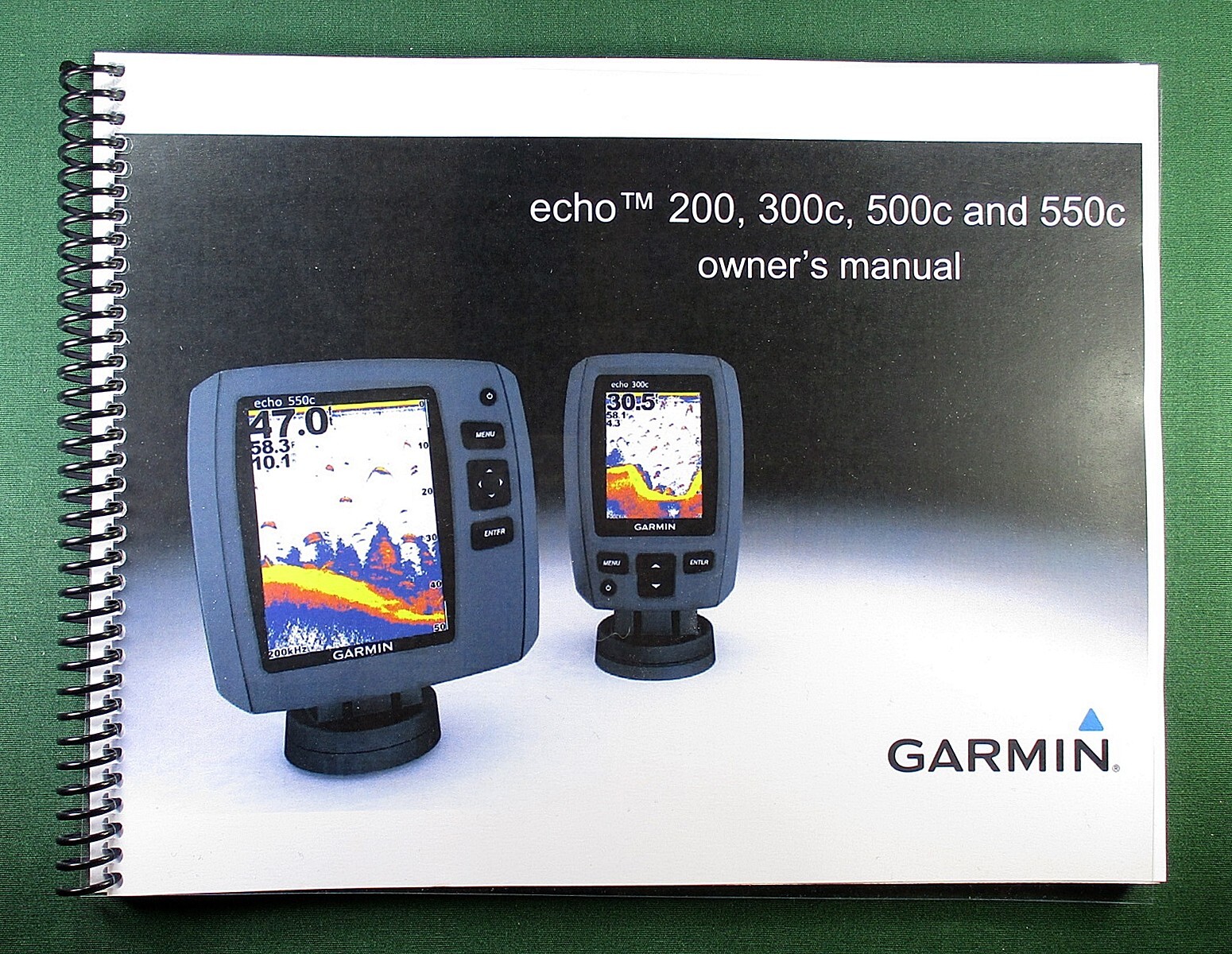 Garmin Echo 200 300c 500c 550c Owner’s Manual: 28 Pages in Color & Clear Covers