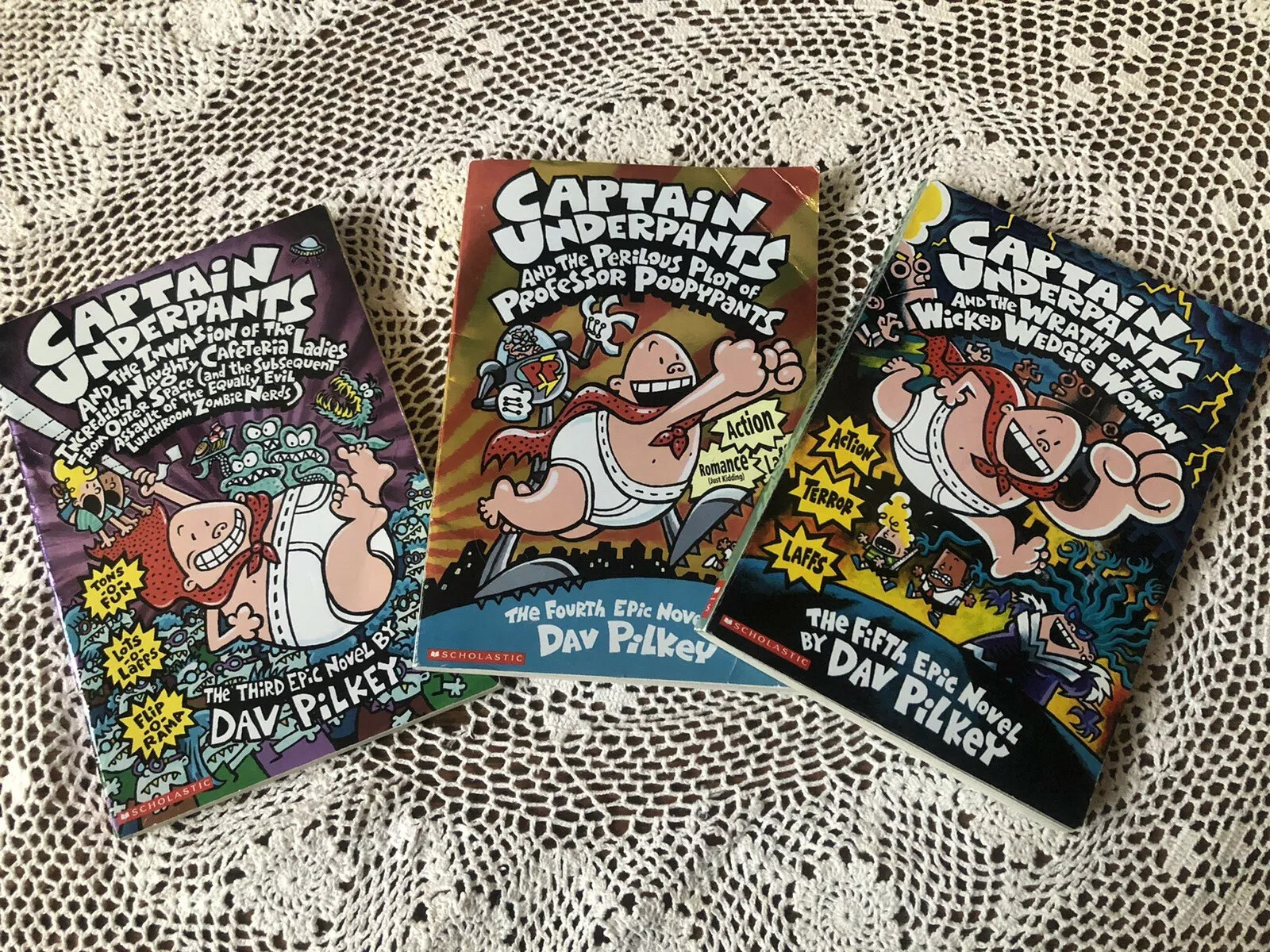 CAPTAIN UNDERPANTS Lot 3-5 BIG NATE Game On Lvl 4 Washington, Abe, Ben Franklin