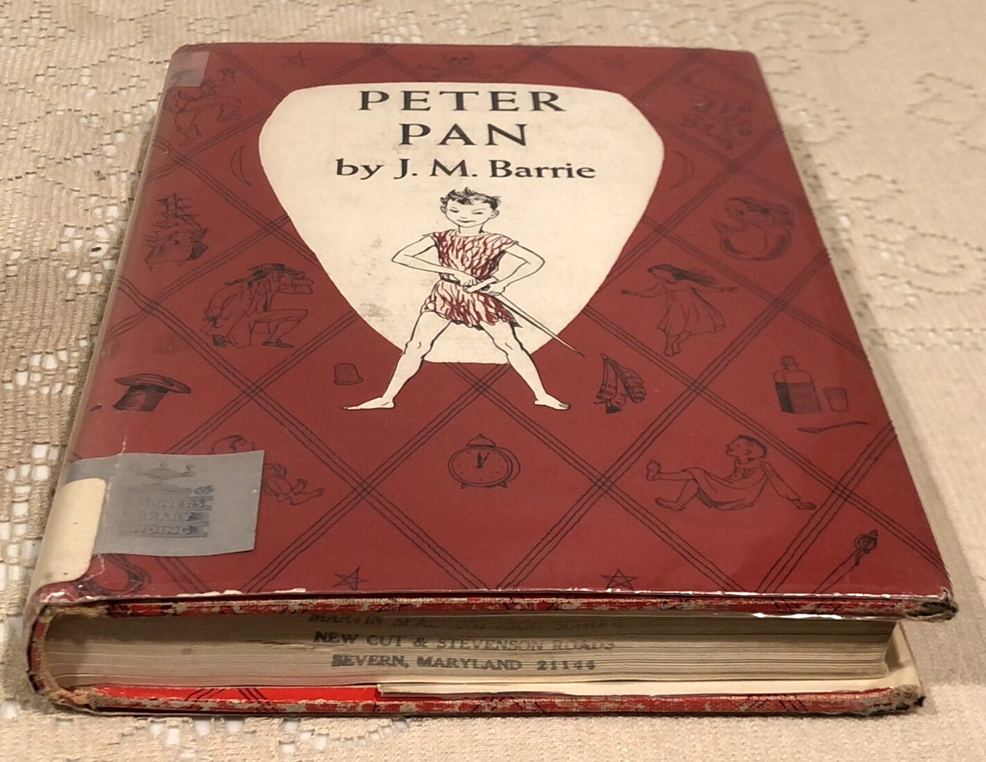 Peter Pan By J.M. Barrie , 1950 Hardcover/Dust Jacket, Charles Scribner’s Sons