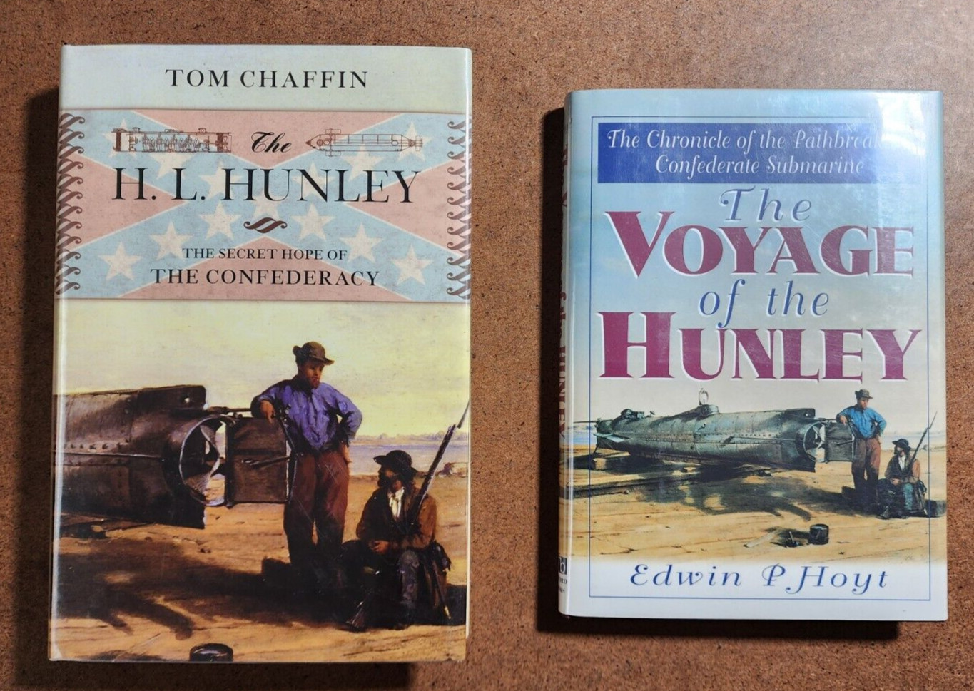 2 CIVIL WAR Books on the H.L. HUNLEY Confederate Submarine – HC/DJ’s