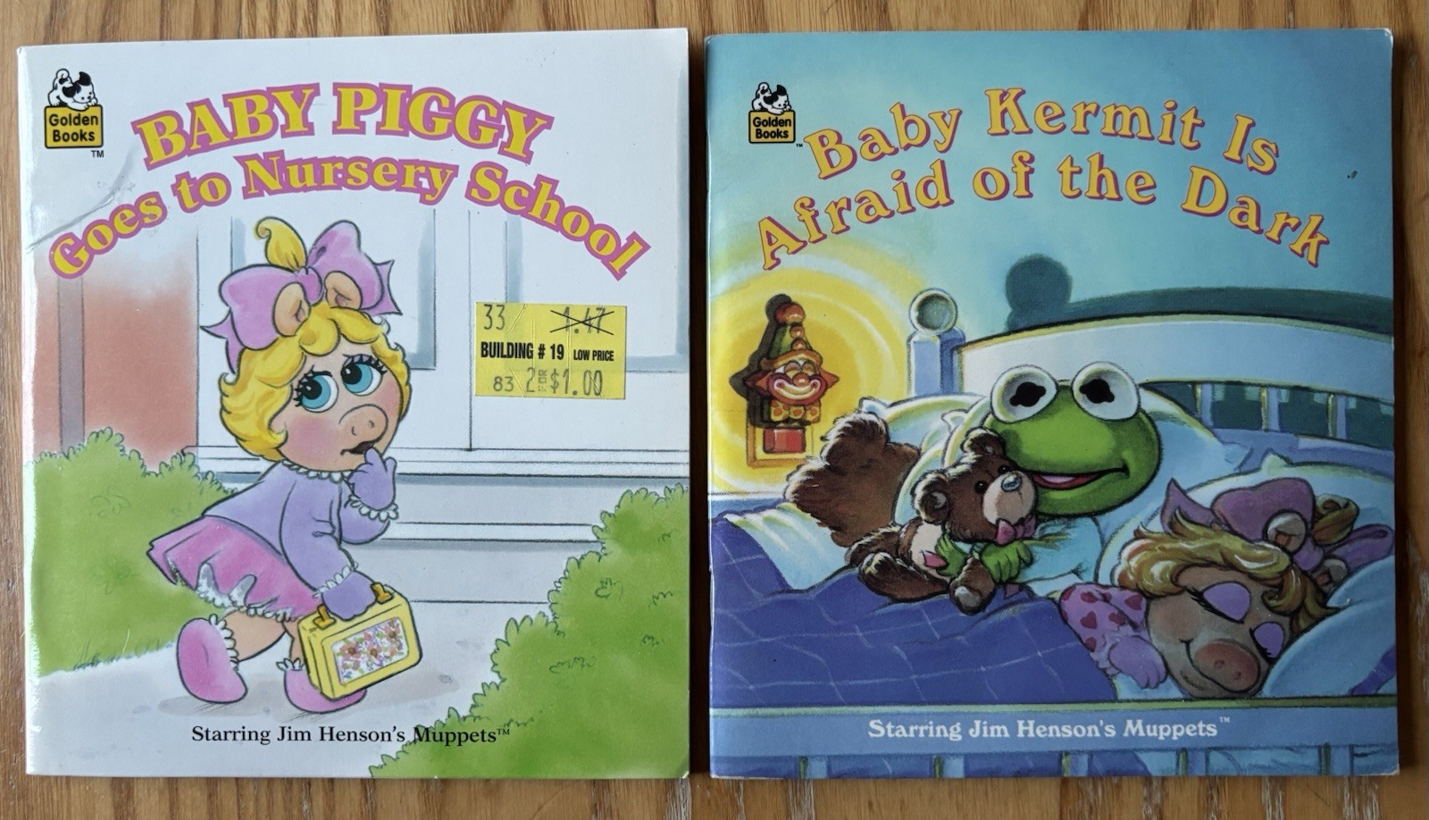 1990’s Muppet Babies Golden Books NEW OLD STOCK Baby Kermit & Baby Piggy
