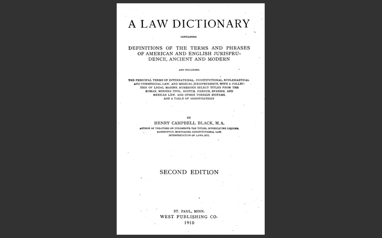 BLACK’S LAW DICTIONARY, 1st Edition 1891 and 2nd Edition 1910 Law Book on USB