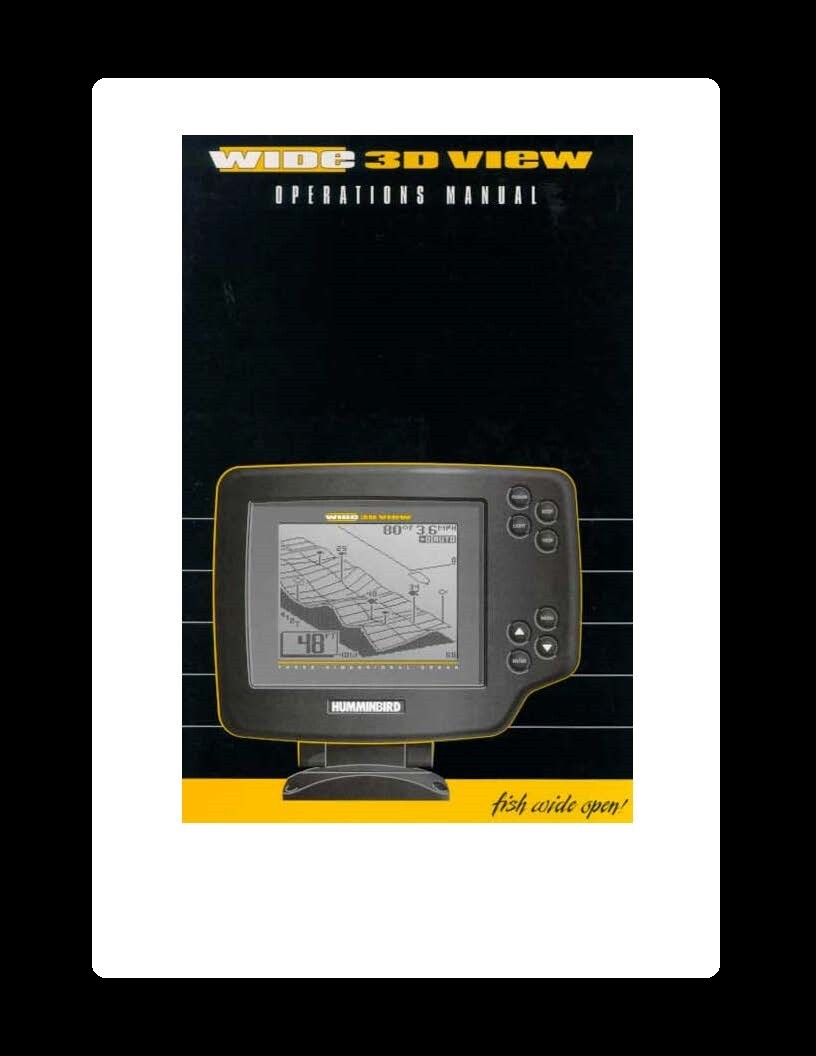 Humminbird Wide 3D View Operators Manual User Guide Instructions