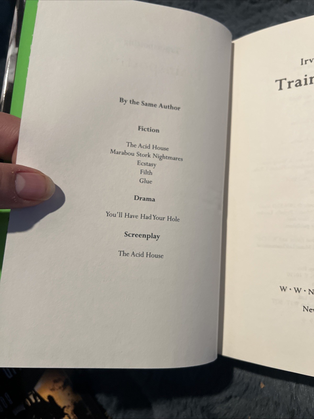 Trainspotting by Irvine Welsh First US Edition THUS Print Hardcover 2002 B-226