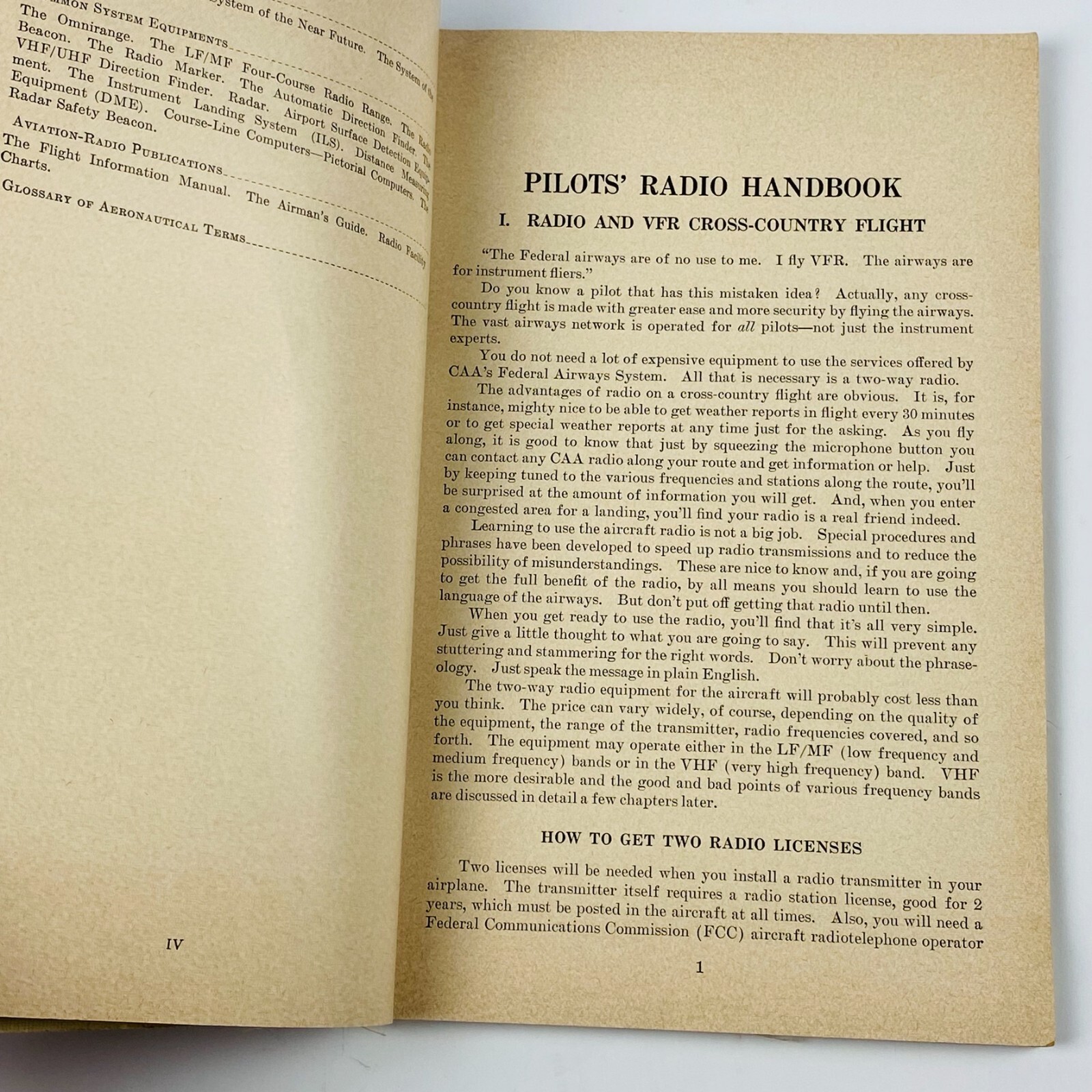 1954 US DOC Department of Commerce Pilots Radio Handbook Manual No. 102 VTG