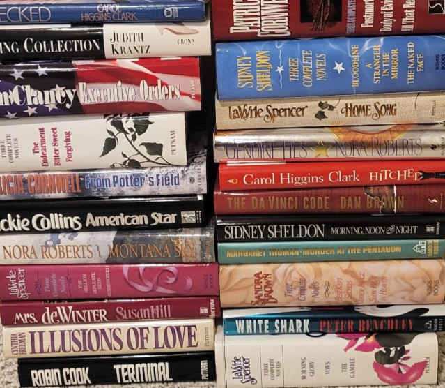 Lot of 10 Pounds HARDCOVER Dust Jacket Mix Genre Fiction Book Collection