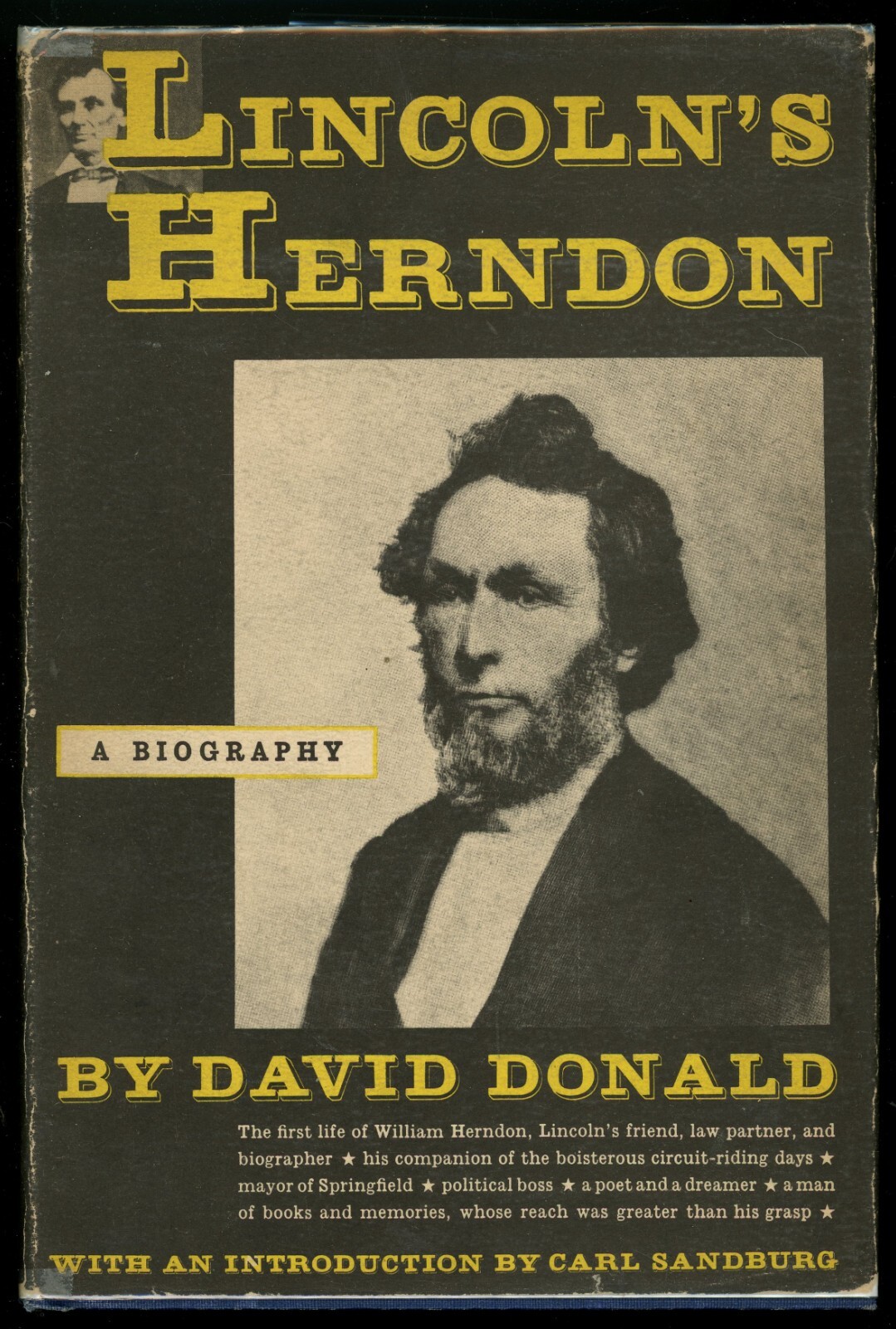 Lincoln’s Herndon. David Donald. First Edtion. Knopf, 1948.