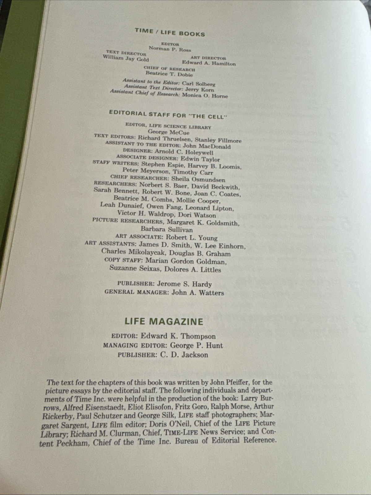 Life Science Library The Cell 1964 200 PAGES