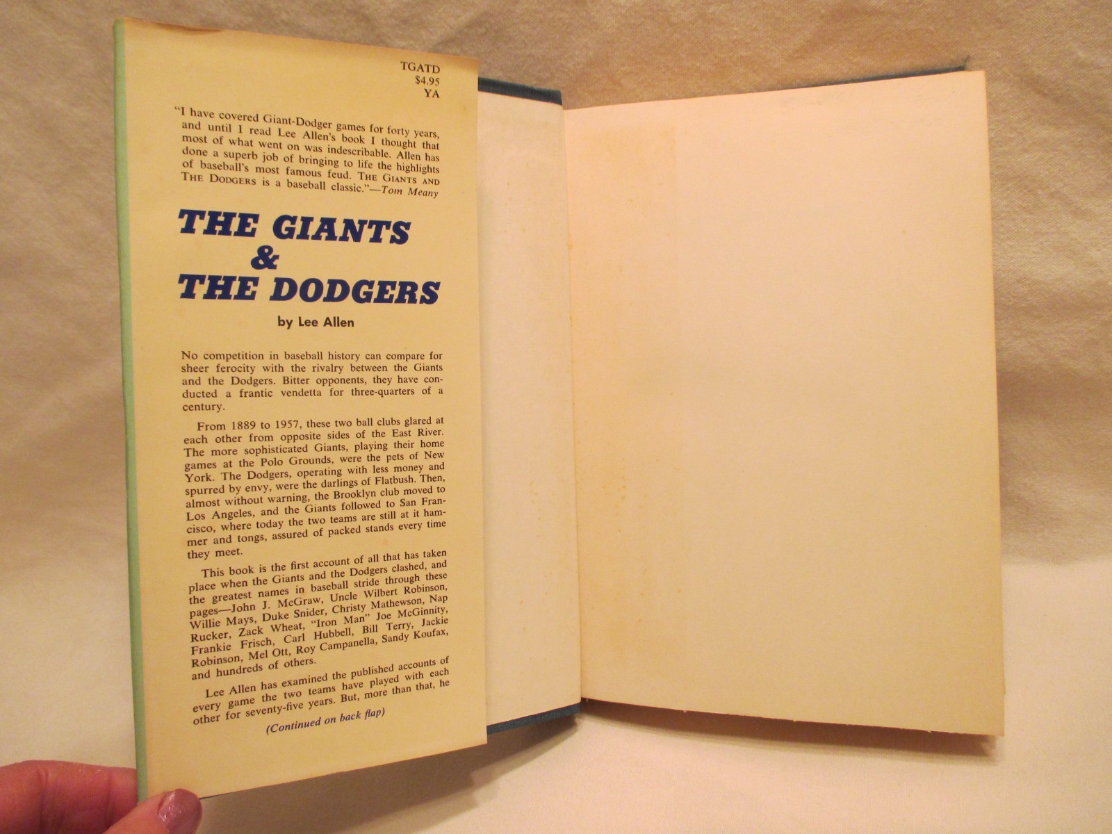 The Giants & The Dodgers: Story of Baseball’s Fiercest Feud- Lee Allen (1964)