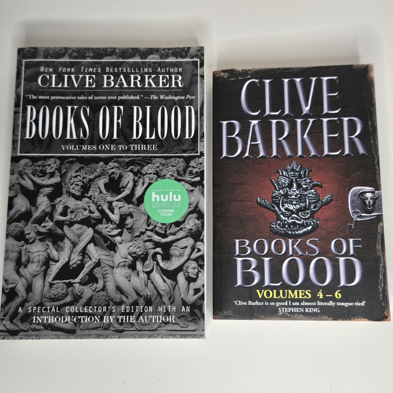Clive Barker Books Of Blood, Vol 1-3 (Berkley) & 4-6 (Omnibus 2, Sphere 2007) PB