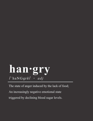 Hangry Dictionary Definition Blank Recipe Book (8.5 x 11 Inches): A DIY Create Y