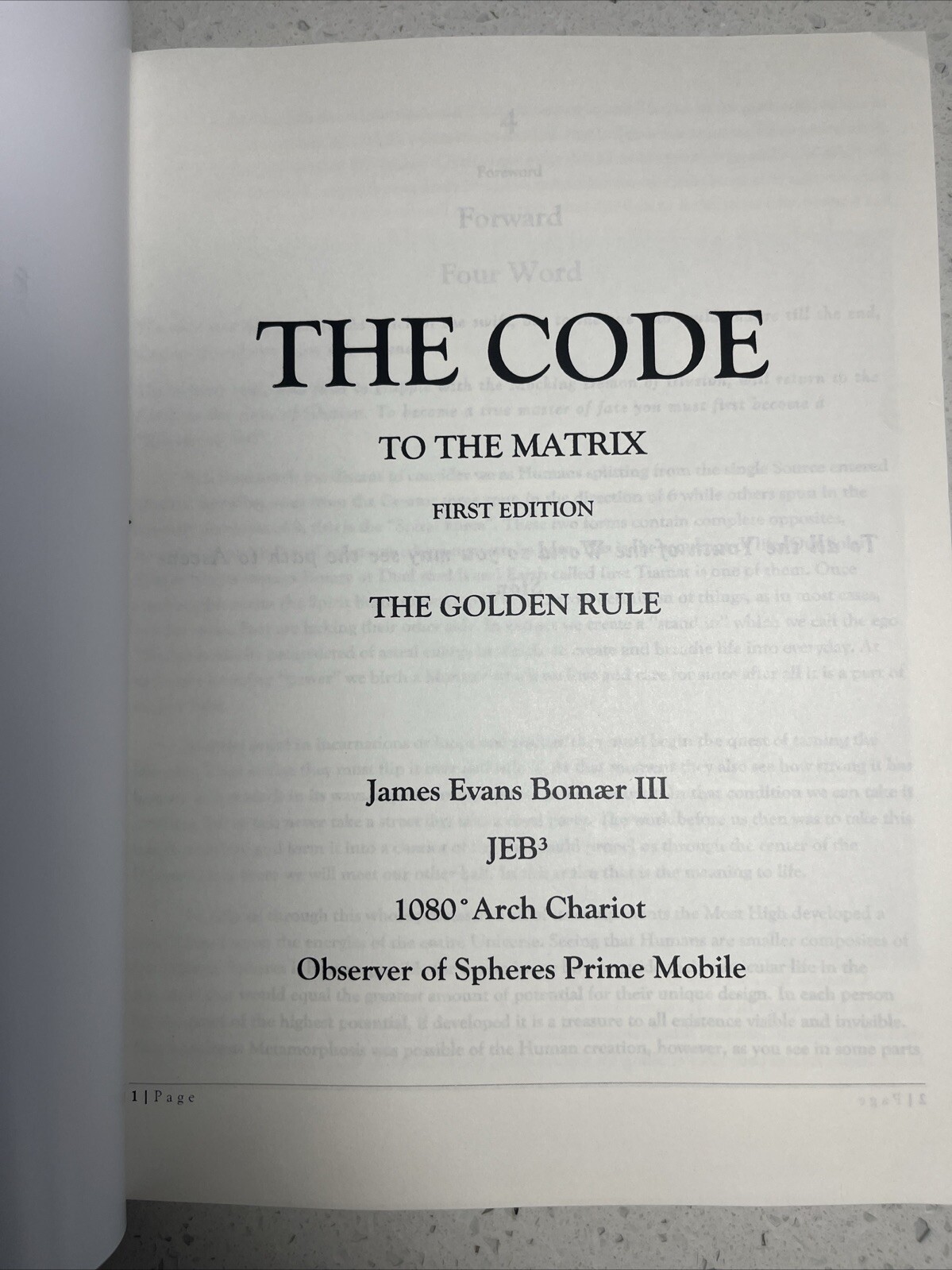 The Code To The Matrix By James Evans Bomaer III 1080 ,Large Book8.5*11.5, New