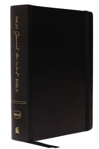 NKJV, Journal the Word Bible, Large Print, Hardcover, Black, Red Letter E – GOOD