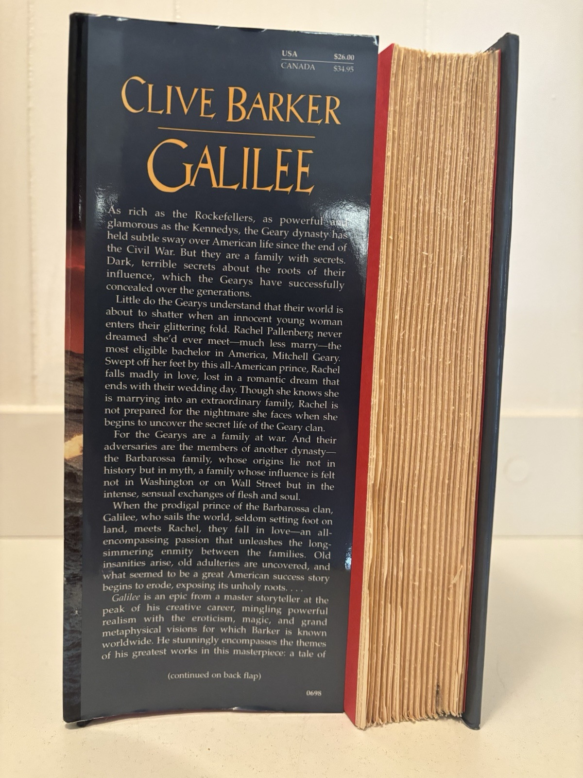 Signed Clive Barker Galilee First Edition Autographed Horror Occult Hellraiser