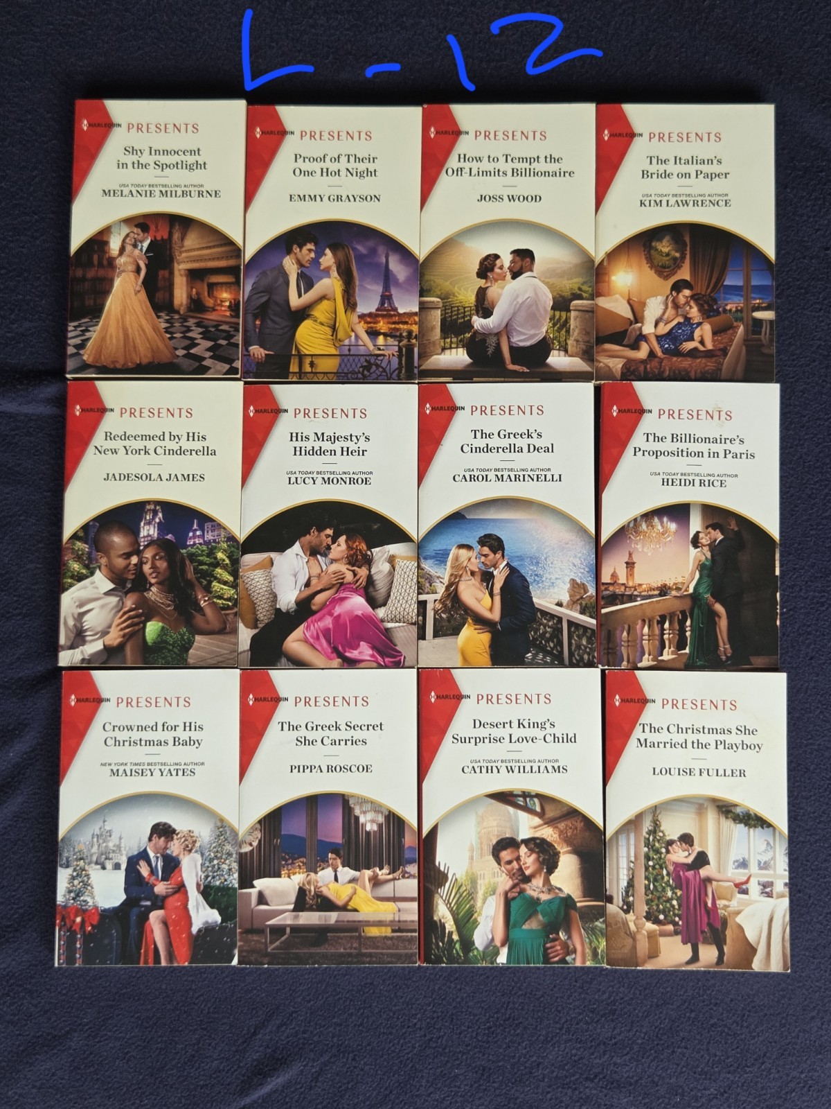 7 Lots Of 12 Harlequin Paperback Romance Novels. See Description For Lot#s