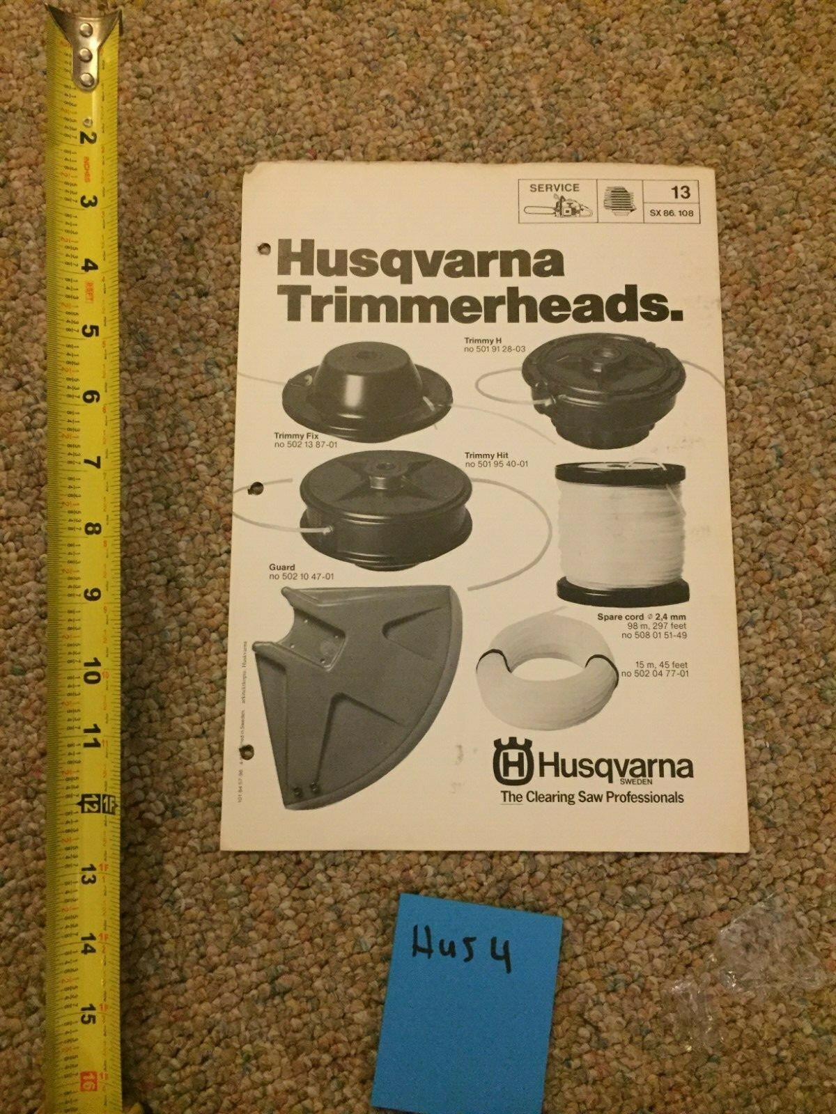 Husqvarna Trimmerheads Spare Parts List Operator’s Manual