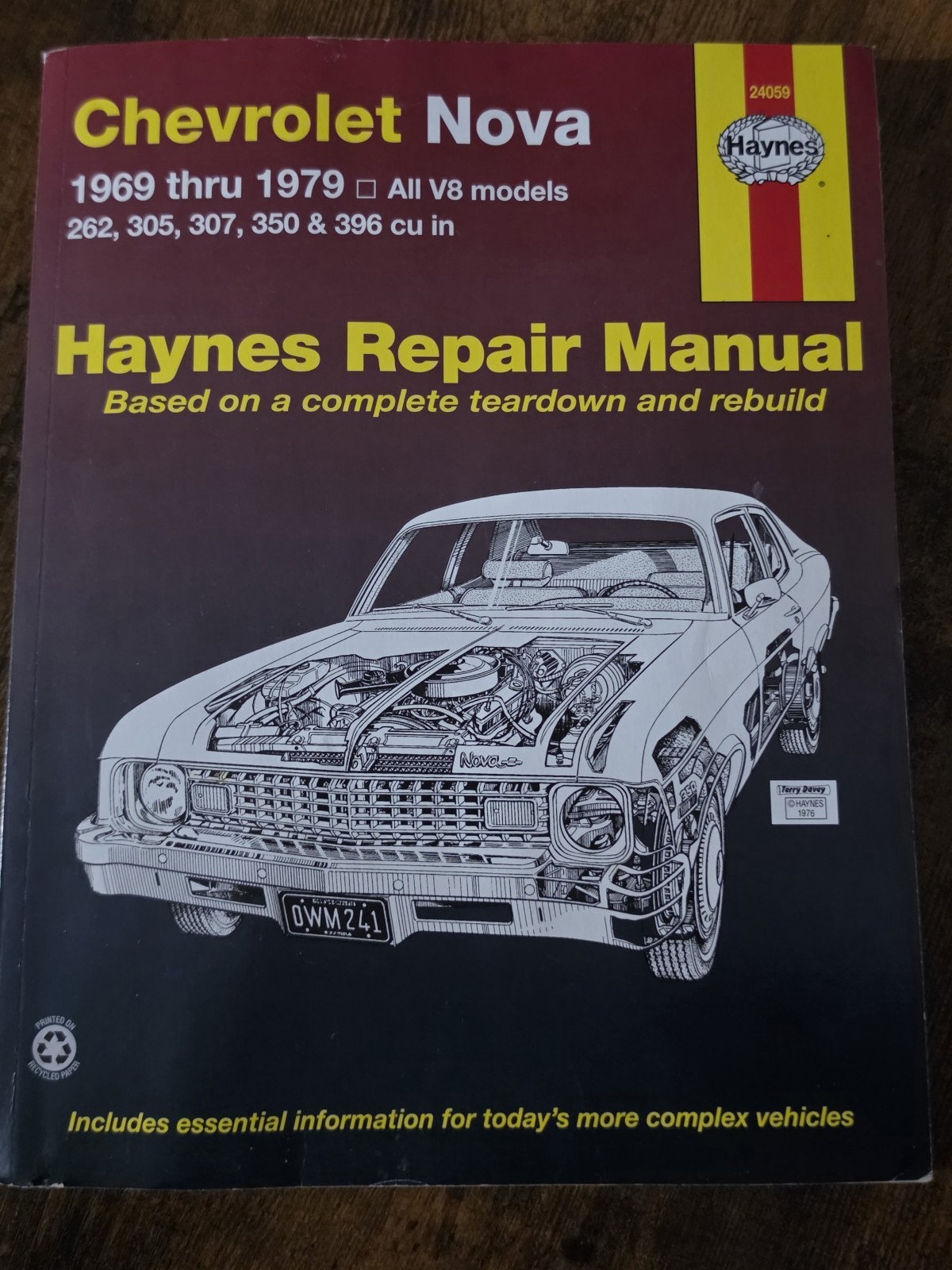 Haynes Chevrolet Nova/All V8 Models/262/305/307/350/396 1969-1979 Repair Manual