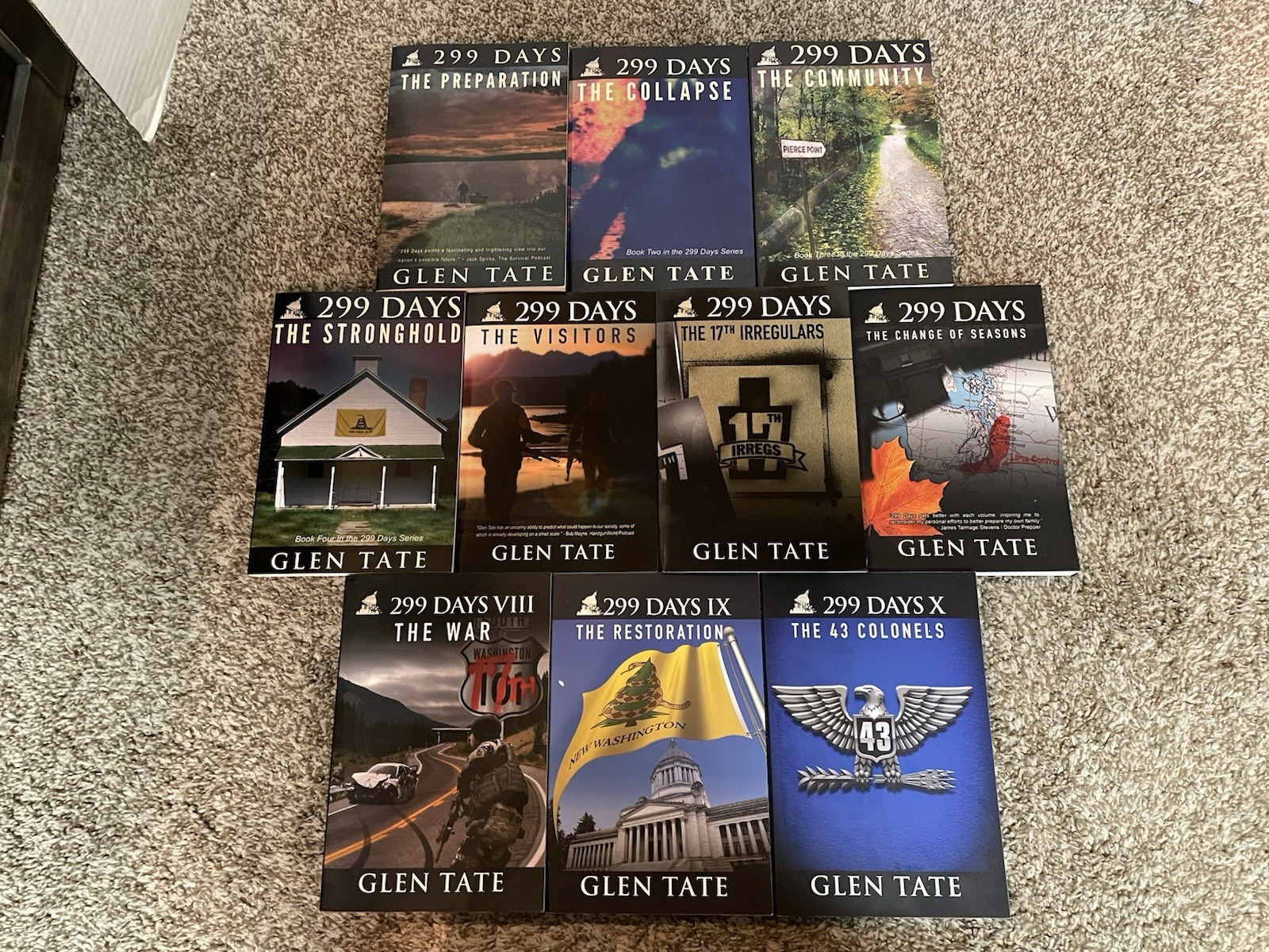 299 Days Glen Tate Book Series Complete Volume I-X Dystopian Fiction Survival
