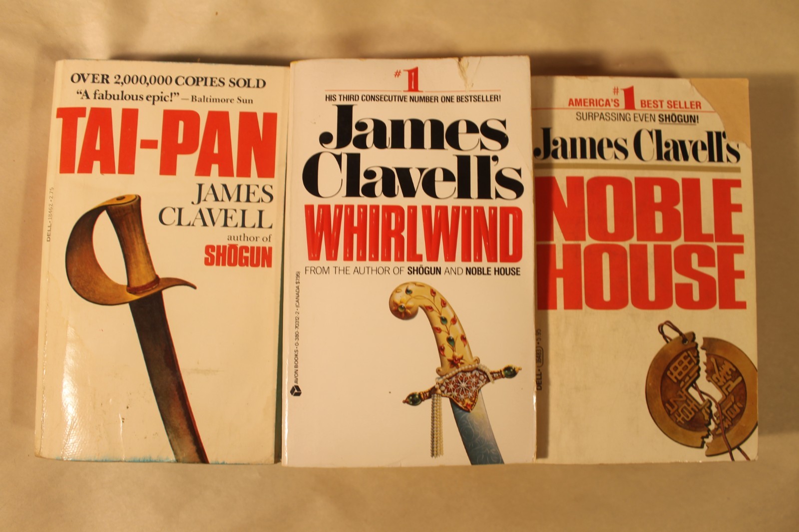 Tai Pan, Noble House & Whirlwind by James Clavell