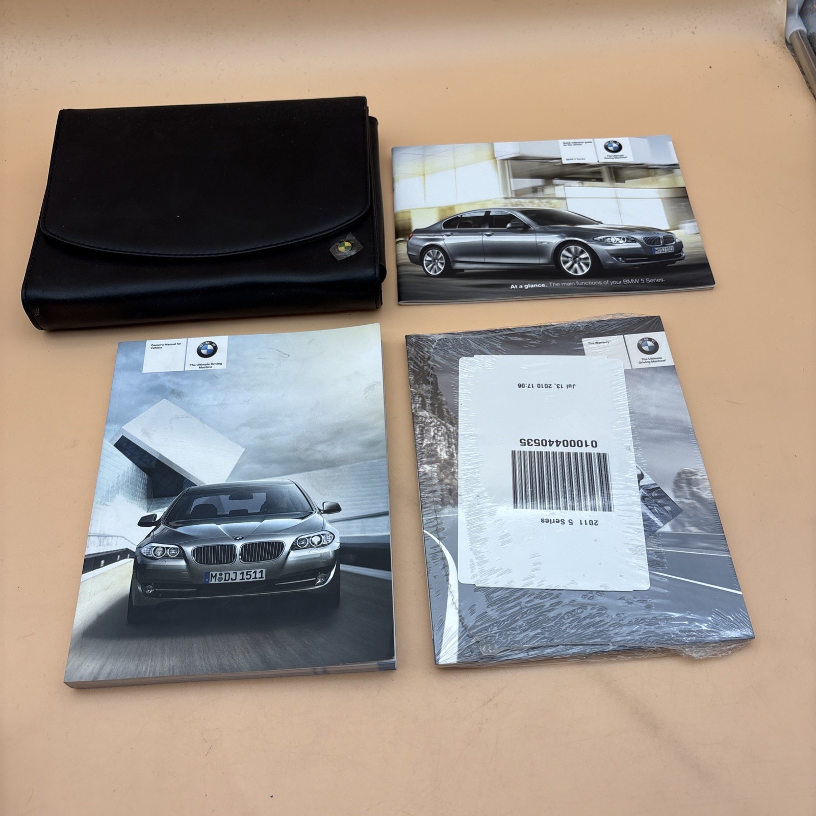 2011 BMW 5 Series Owners Manual Quick Reference Guide With Case Included