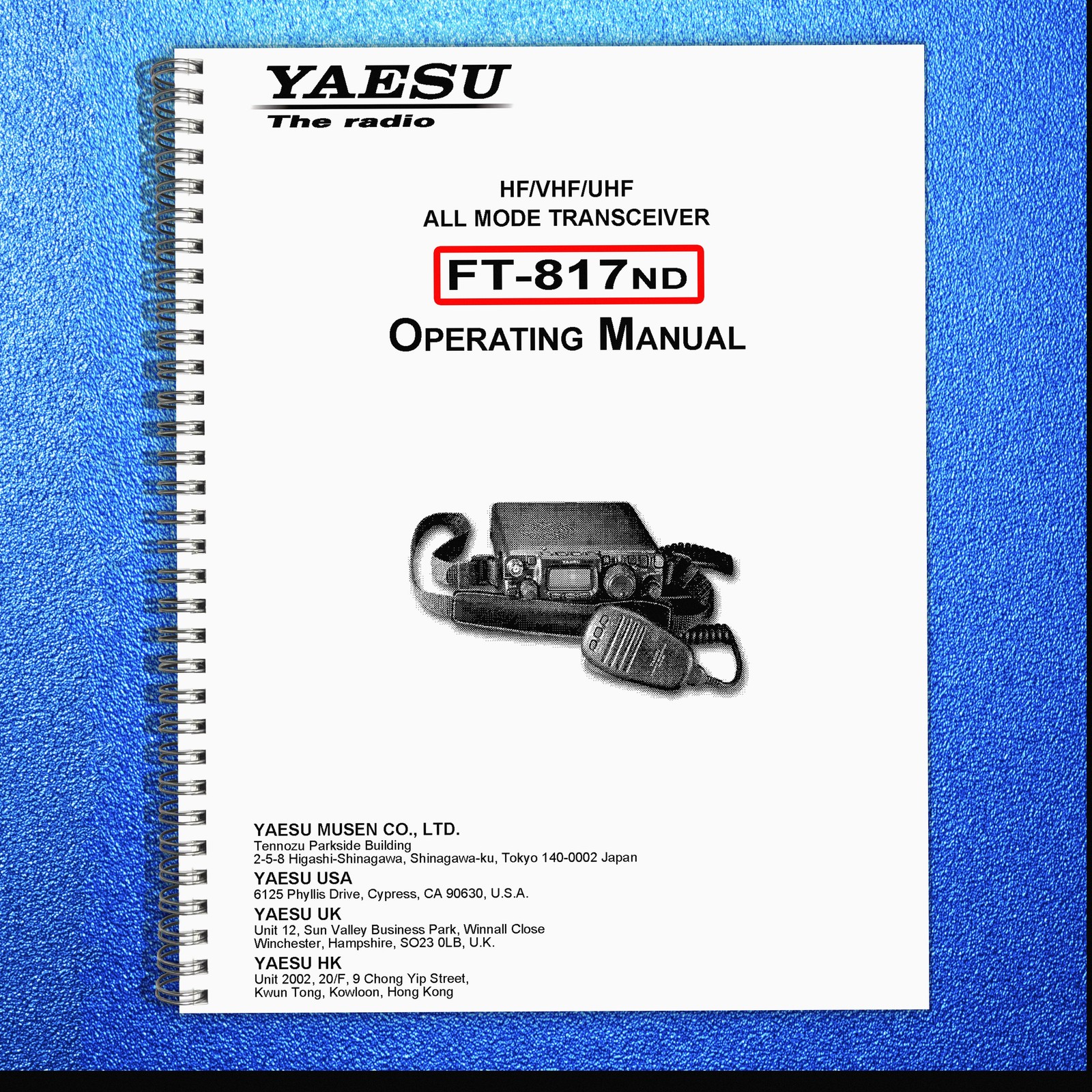 YAESU FT-817ND Transceiver User Instruction Operation Manual , TOUGH SPIRAL