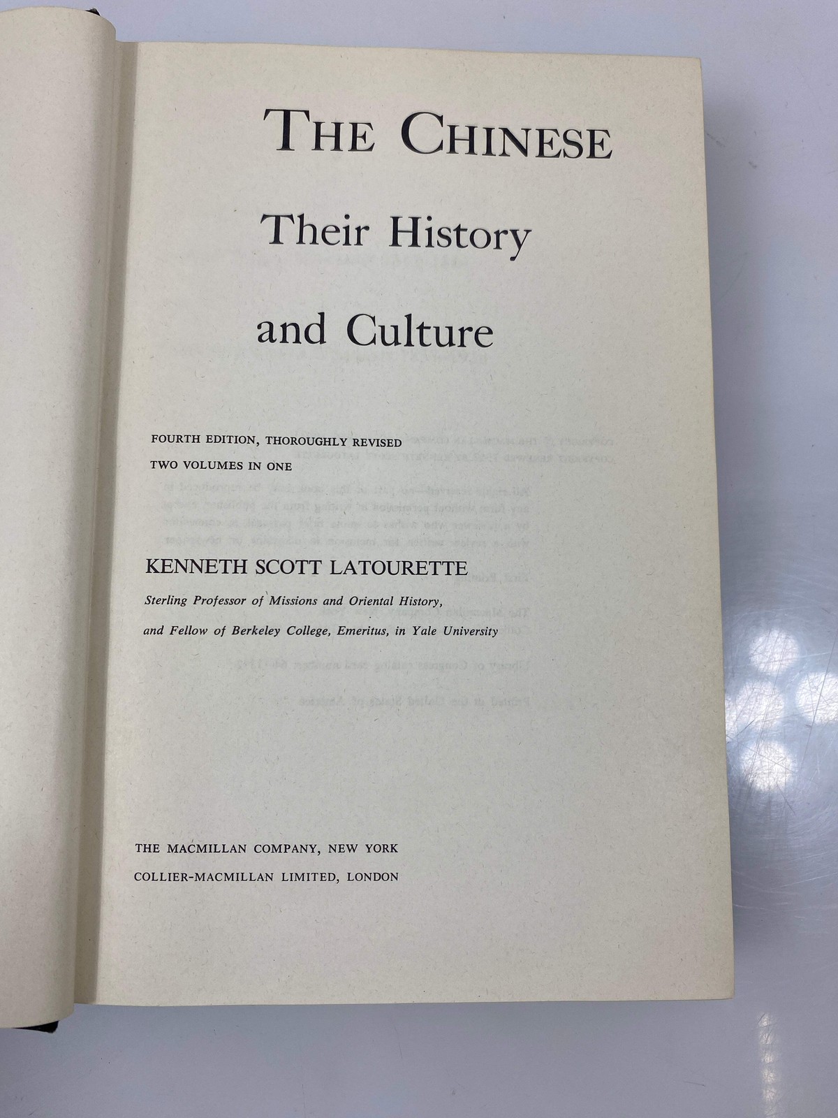 The Chinese Their History and Culture by Latourette 4th Ed. Ex-library 1964 HC