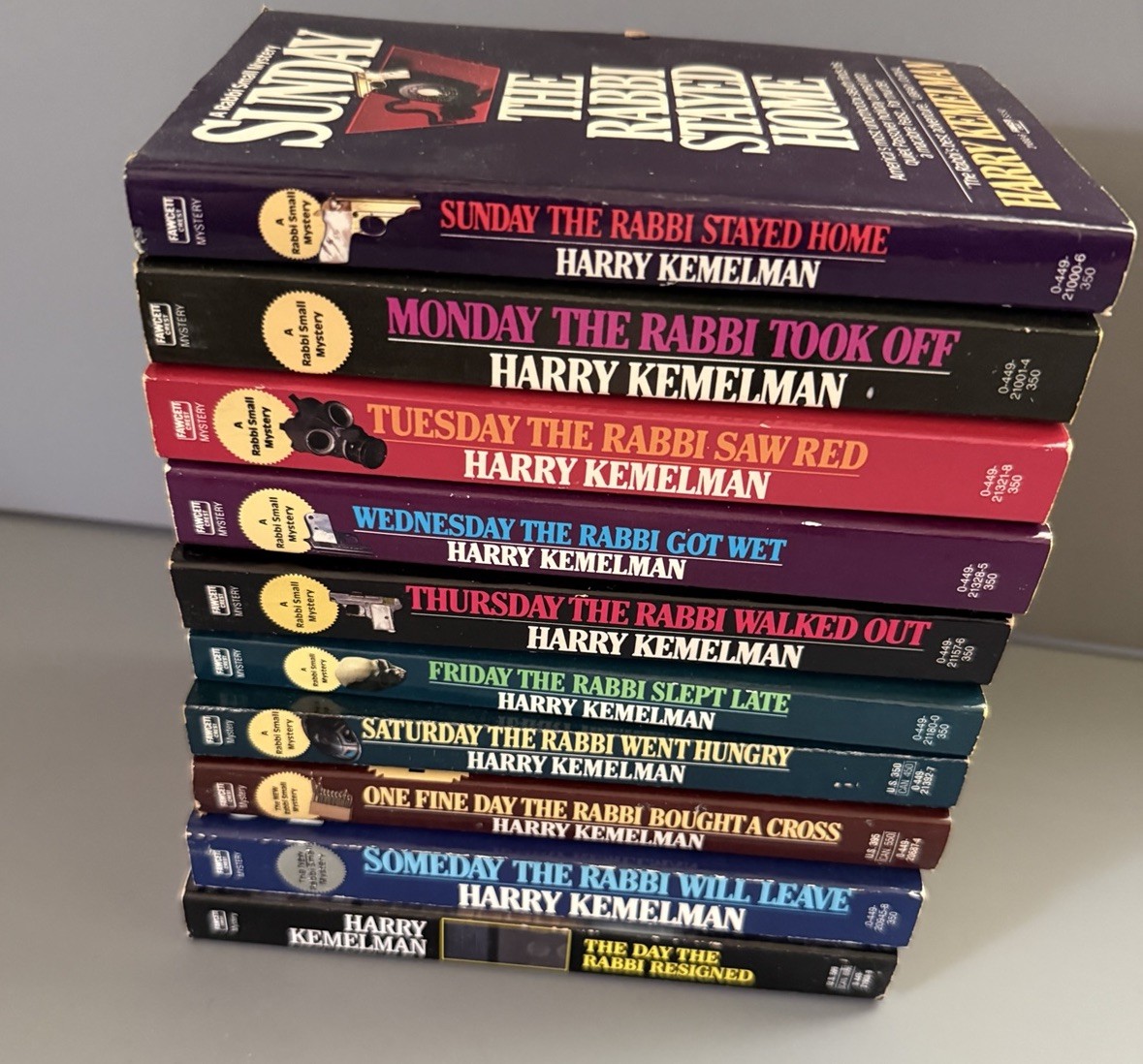 Lot 10 Harry Kemelman Rabbi Small Paperback Books Mysteries Vintage 1980s 1990s