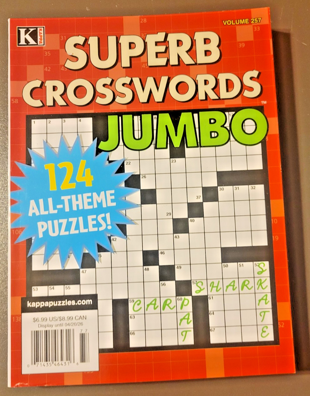 Superb Crosswords Jumbo – by Kappa – Volume 257 – 124 All-Themed Puzzles!
