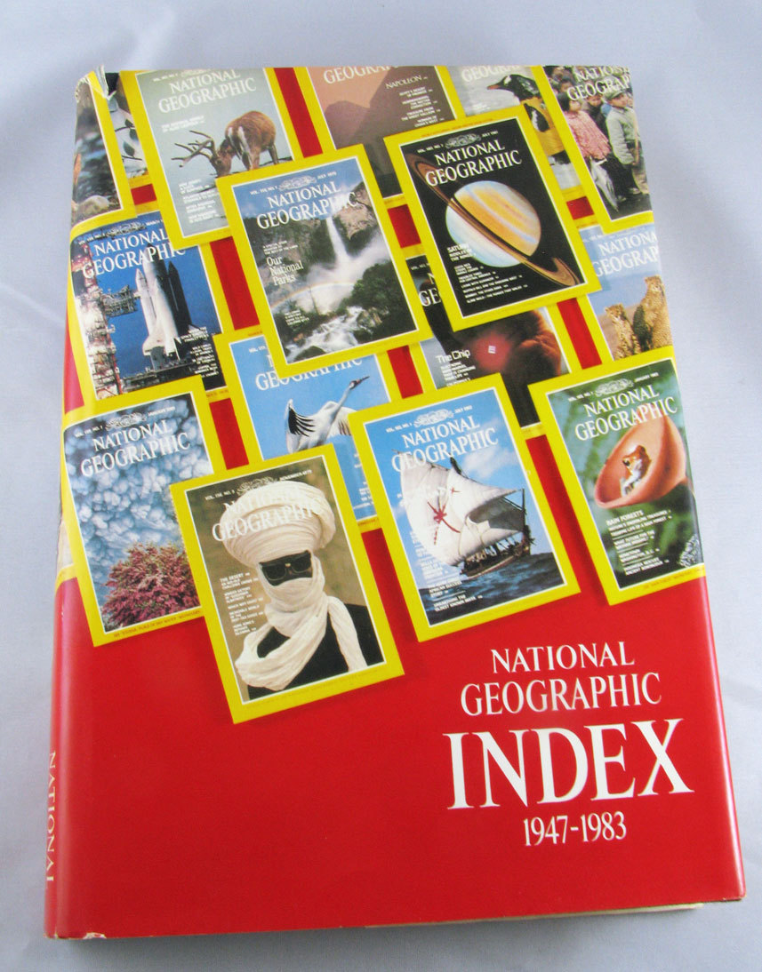 NATIONAL GEOGRAPHIC Index Book 1947-1983 Hardcover Dust Jacket