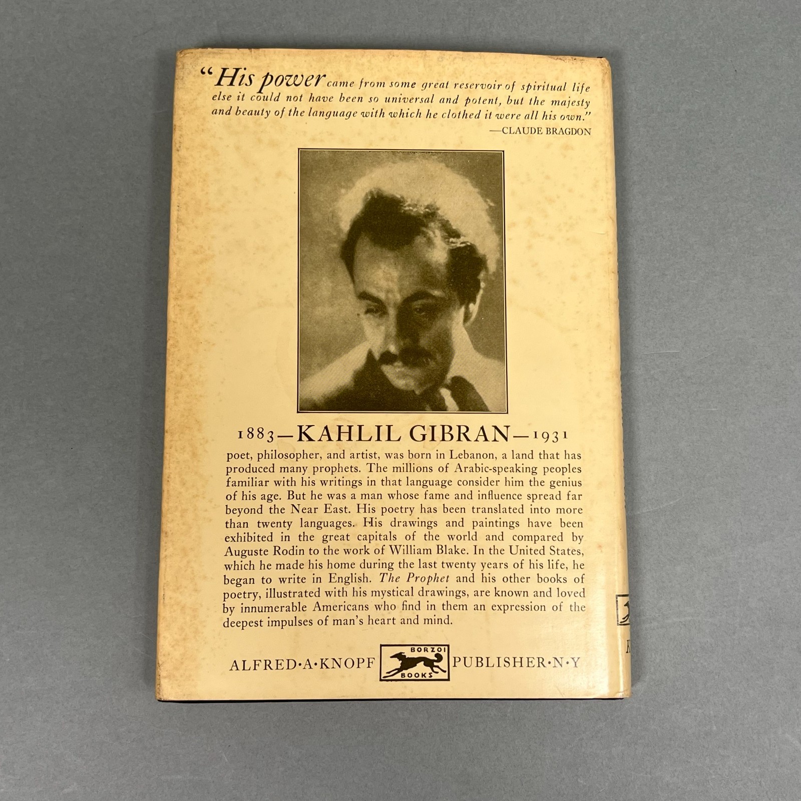 NICE 1965 Ed. The Prophet by Kahlil Gibran – HC Alfred A. Knopf – Vintage Book