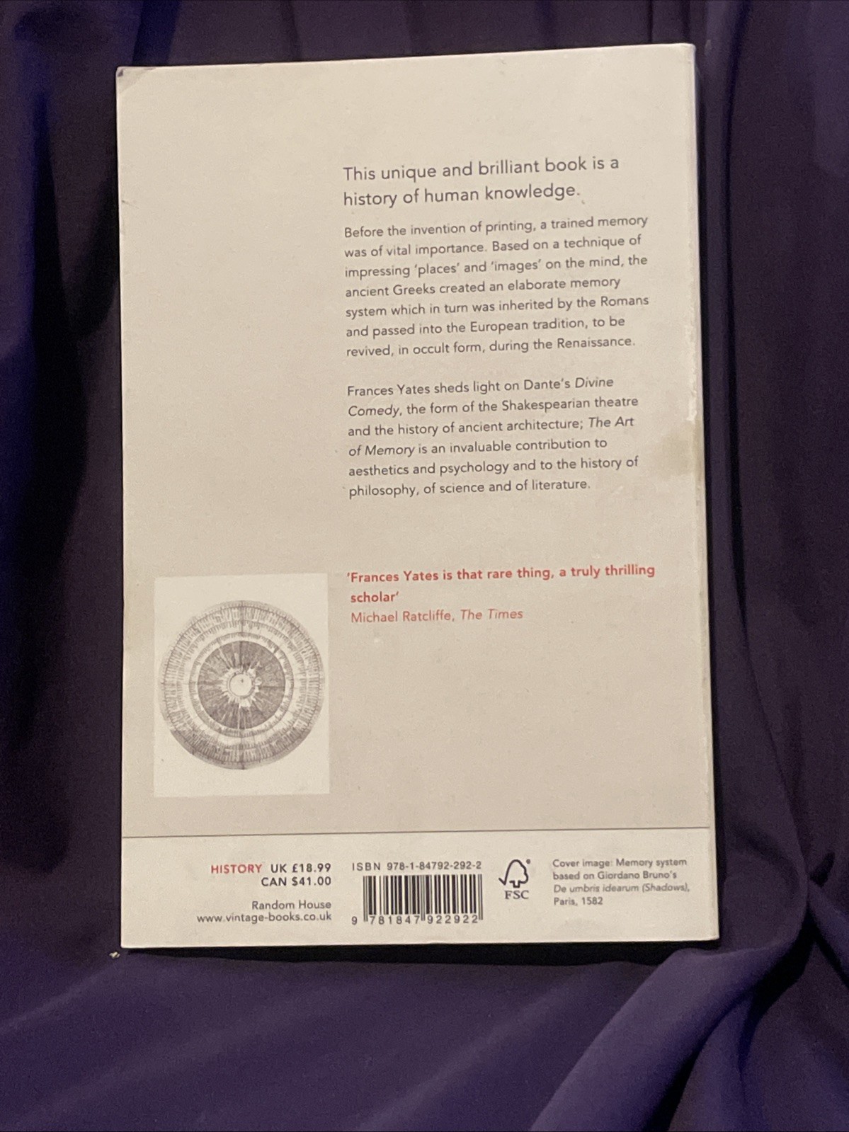 Art of Memory by Frances A. Yates (2014, Uk-Trade Paper)