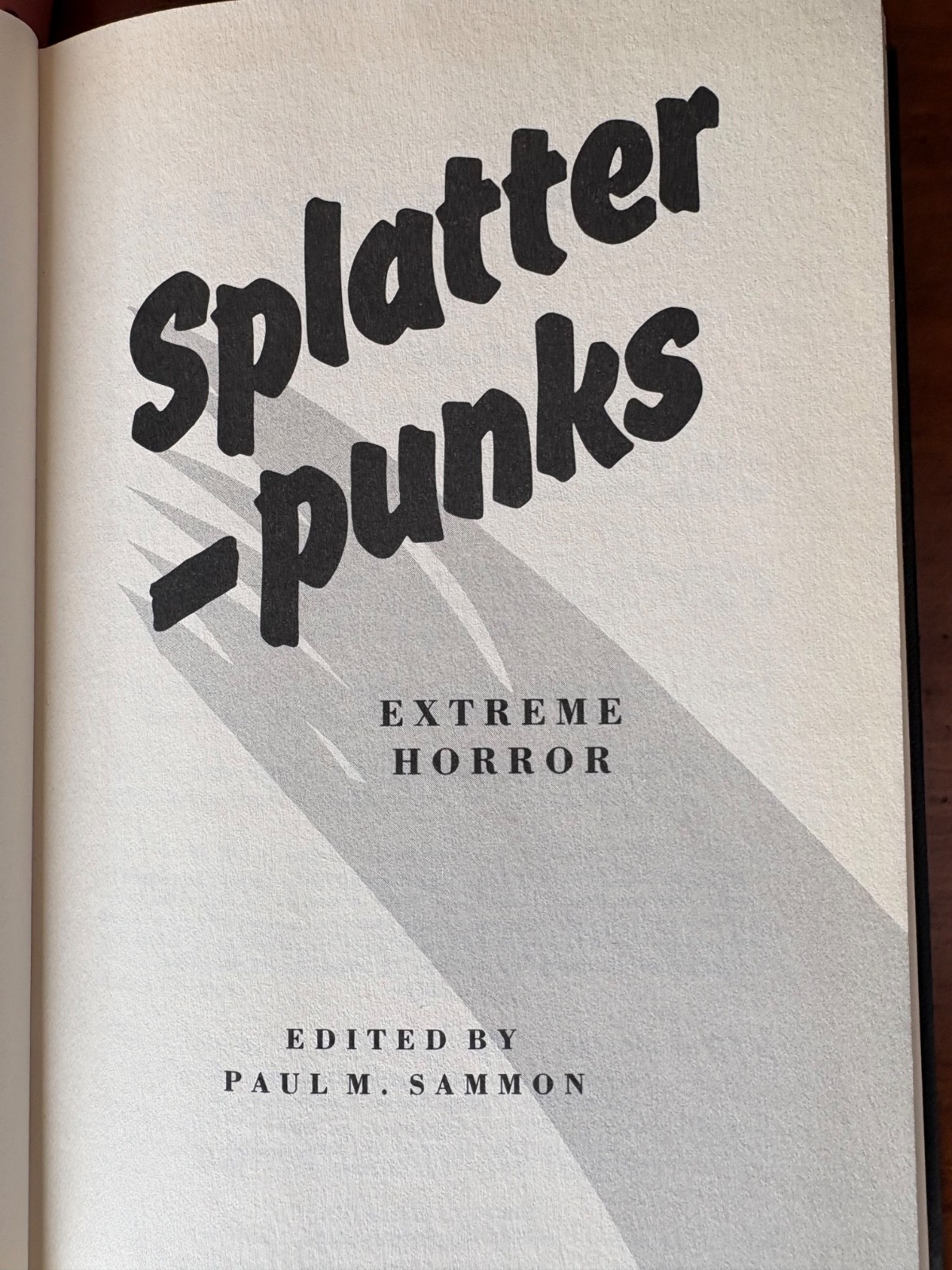 SPLATTER PUNKS EXTREME HORROR ANTHOLOGY 1990 HC/DJ 1ST SIGNED BY CLIVE BARKER
