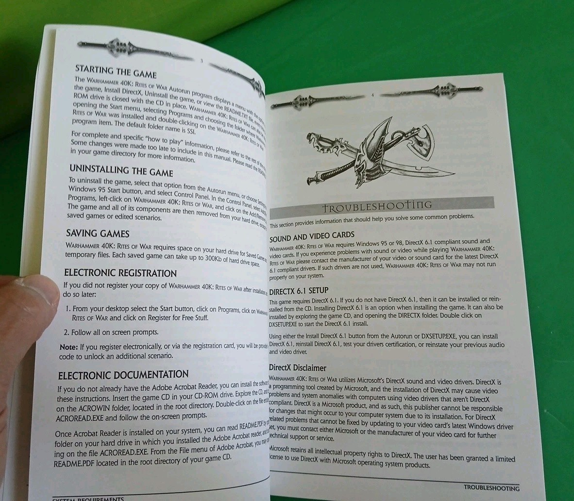 Warhammer 40,000 Rites of War USER MANUAL ONLY